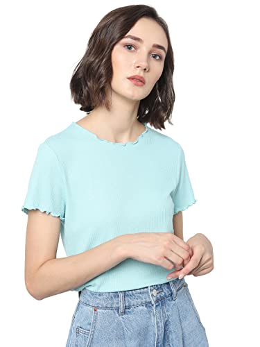 Image of ONLY Women's Polyester Blend Slim Fit T-Shirt