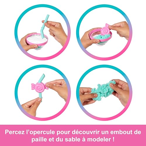 Barbie Poupée Pop Reveal et Accessoires, série Treat sur Le thème Spirale sucrée avec Animal de Compagnie, 8 Surprises Dont Une Fonction Changement de Couleur