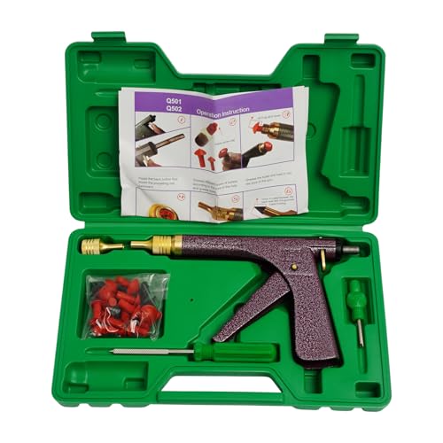 Kit Réparation Pneu Voiture Moto | Pistolet De Pneu Crevaison avec 16 Mèches Champignon | Tire Repair Kit Tubeless 23x14,5 cm en Fer pour Vélo Scooter