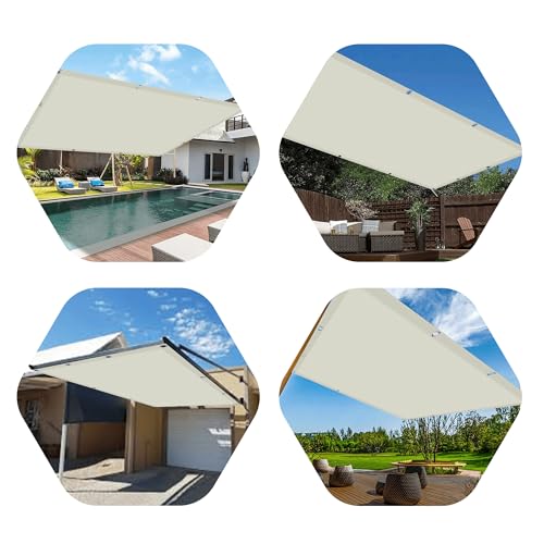 Voiles d'ombrage rectangulaire 5x6.5m blanc cassé pour terrasse - 3