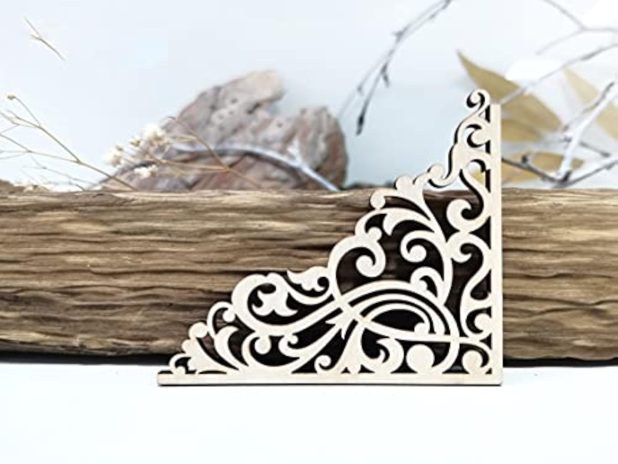 Floral Corner Cutouts MDF Decorative Wooden Brackets