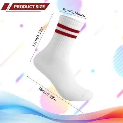 Jspupifip 8 Pairs Striped Crew Socks Athletic Sports Running Socks Soft Breathable Sports Gym Leisure Crop Sock2