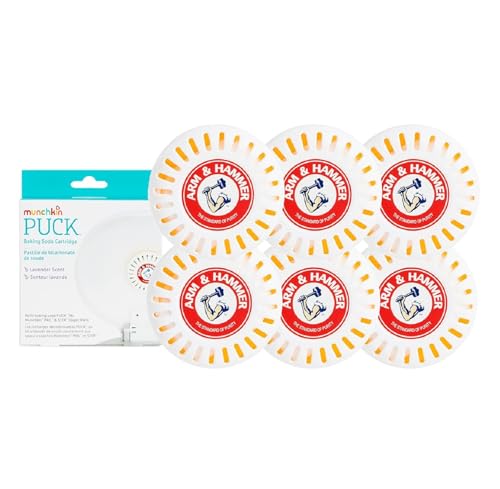 Image of Odor Eliminator Cartridges, 6 Pack, Lavender Scent, Baking Soda Puck, Diaper Pail Deodorizer