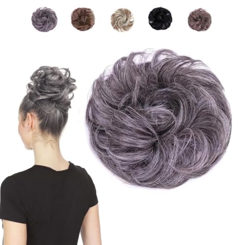 Juvabun Messy Bun Hair Piece For Women - Salt And Pepper - Hair Bun Maker