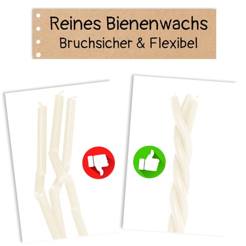 Velas blancas de cera de abeja colección №80 tradicionales de 18,5 cm, pack de 100 unidades 3
