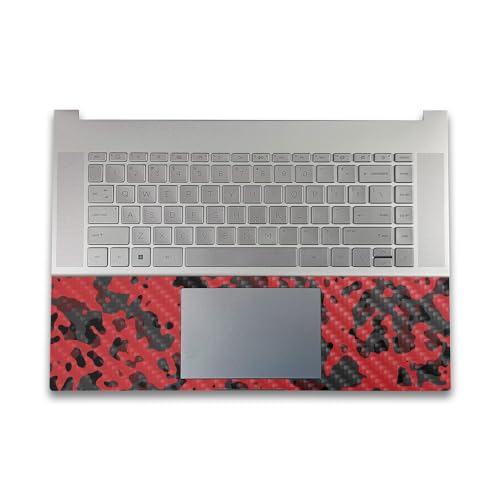 Image of Carbon Fiber Gaming Skin Compatible with HP Envy x360 16 inch (2023) - Red Modern Camo - Premium 3M Vinyl Protective Wrap Decal Cover - Easy to Apply | Crafted in The USA by MightySkins
