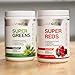 LIVEGOOD™ Organic Super Greens & Super Reds Bundle with Wheat, Barley, Matcha Green Tea, Aloe, Beet Root, Pomegranite, Vegan, Gluten-Free