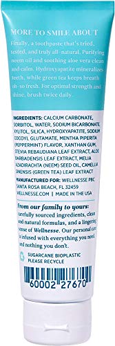 Wellnesse: Whitening Toothpaste - Fresh Mint - 1 Tube, 4 Oz - Clean Teeth, Soothe Gums And Freshen Breath - Cruelty-Free, Non-Gmo - No Parabens, Sulfates, Glycerin, Or Fluoride #TOP1