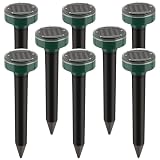 Mole Repellent Solar Powered, 8 Pack Waterproof Ultrasonic Deterrent to Get Rid of Gopher, Groundhog, Chipmunk, Rodent, Vole and Skunk for Garden & Lawn