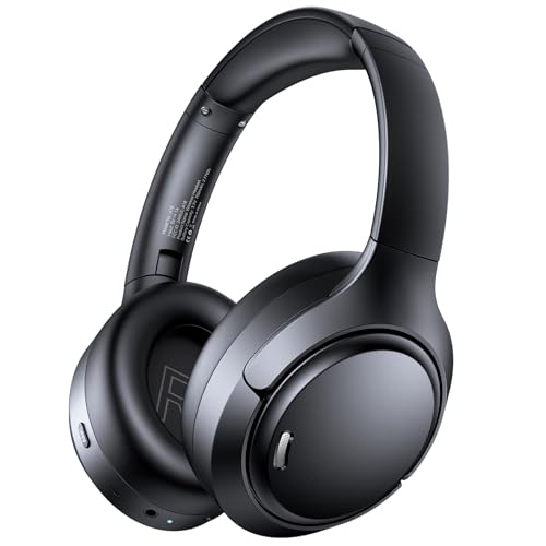 TAGRY Hybrid Active Noise Cancelling Bluetooth 6.0 Headphones 120H Playtime 6 ENC Clear Call Mic, Over Ear Headphones Wireless with Hi-Res Audio Comfort Earcup Low Latency ANC Headphone for Travel