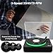 LP&No.1 Record Player with Built-in Stereo Speakers, LED Control, 3-Speed Belt-Drive Vinyl Turntable with USB Playback & Recording, Wireless Input & Output, Auto Stop, Pitch Control | Black