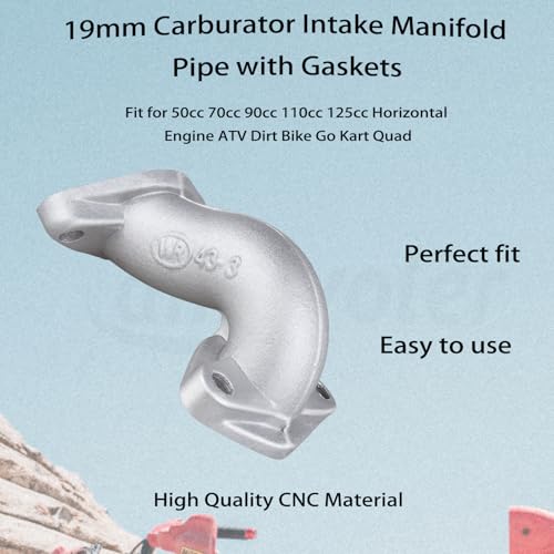 Amavoler Carburator Intake Manifold Pipe with Gasket Aftermarket Parts Fit for 50cc 70cc 90cc 110cc Horizontal Engine ATV Dirt Bike Go Kart Quad Sunl TAOTAO. by amavoler - Image 2