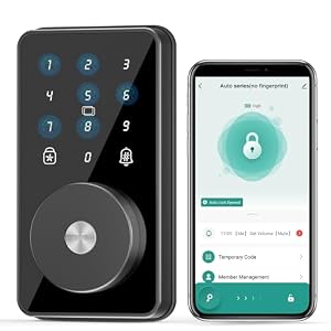 Smart Lock, 4-in-1 Keyless Entry Door Lock for Front Door, 6 Digital Code Door Lock with Keypad, Bluetooth Smart Deadbolt, App Control