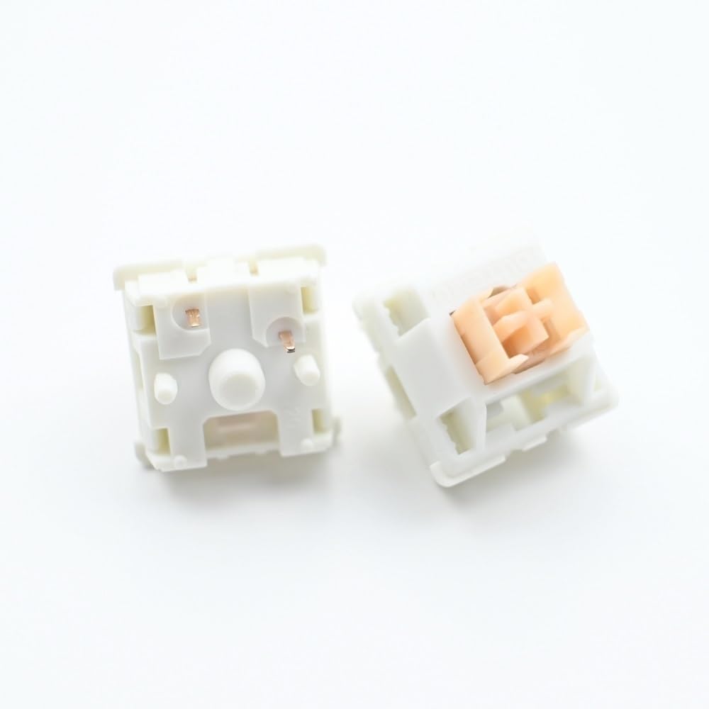 Outemu, interruttore tattile silenzioso a 5 pin, giallo crema Pro V2, interruttore tattile silenzioso pre-lubrificato per tastiera meccanica personalizzata (70 pezzi)