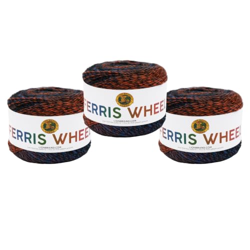 Image of Lion Brand Yarn, Ferris Wheel Crochet Yarn, Bedrock, Multicolor, 3 Pack