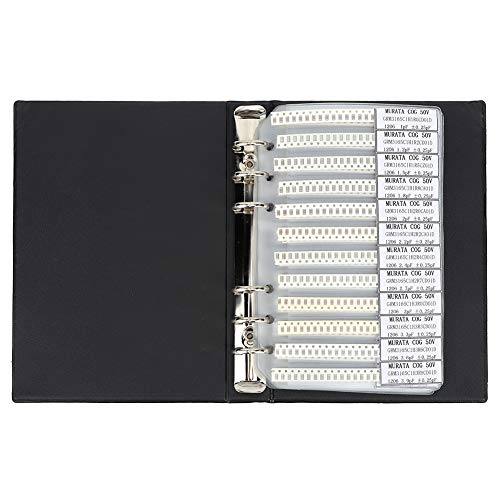 RASTKY Kit Surtido de Condensadores de Valor 80 Serie 1206, Libro de Muestras de Plástico Negro para una Fácil Comparación, Adecuado para Trabajos Electrónicos
