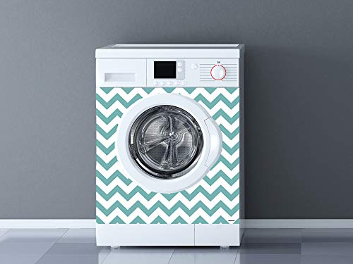 Oedim Vinilo para Lavadoras Zigzag Azul | Varias Medidas 70x70cm | Adhesivo Resistente y de Fácil Aplicación | Pegatina Adhesiva Decorativa de Diseño Profesional
