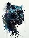 Watercolor Black Panther Composition Notebook: College Ruled | Gift For People Who Love Cats, Wildlife Animal Lovers | For Back To School, Office, Work | 8.5 x 11 Inches | 111 Pages