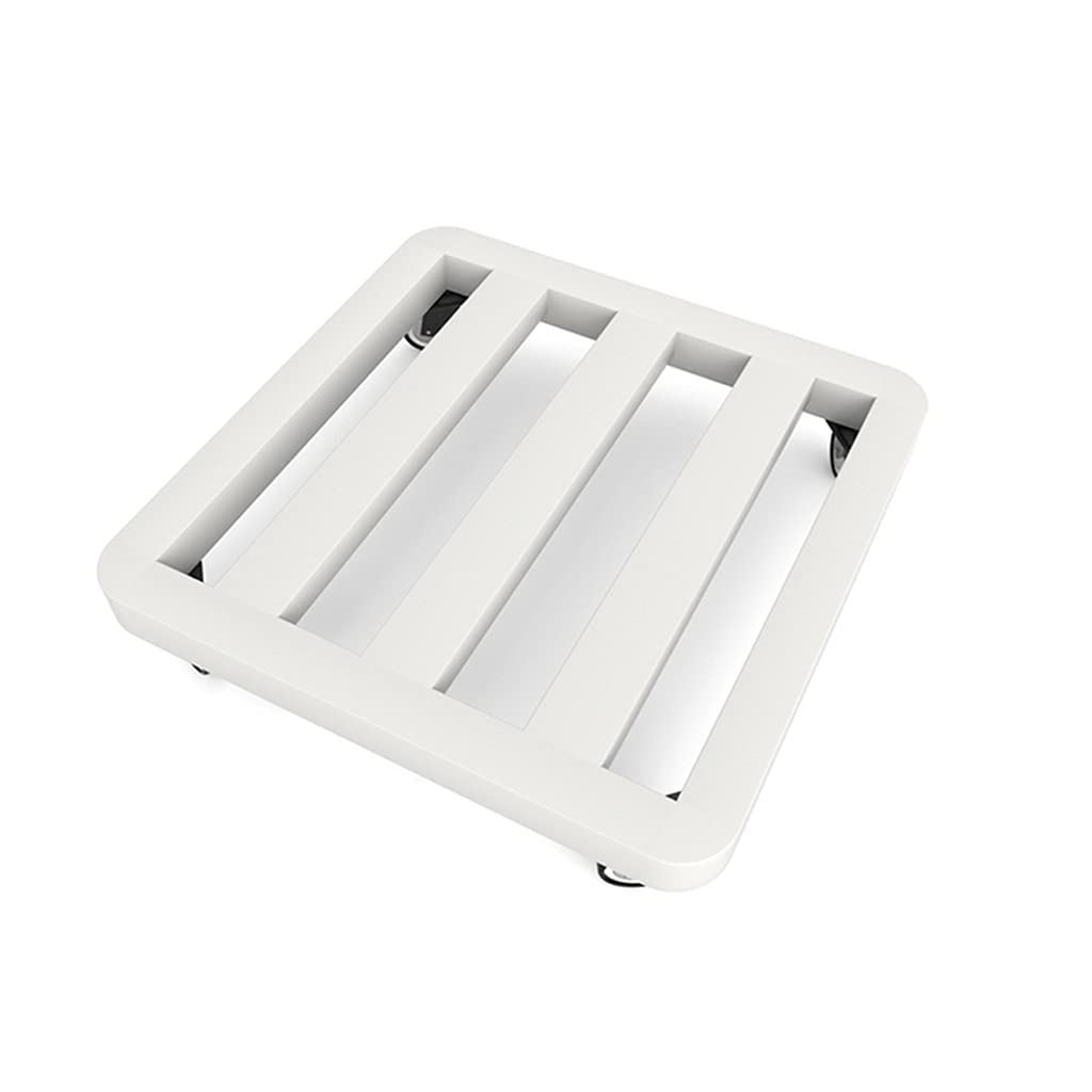 CXVHsertWR rolling plant caddy, Plant Caddy 35cm, Iron Potted Stand(White)