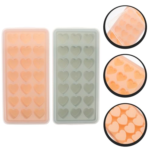 Molde para cubitos de hielo de silicona en forma de corazón 2 piezas miniatura 4