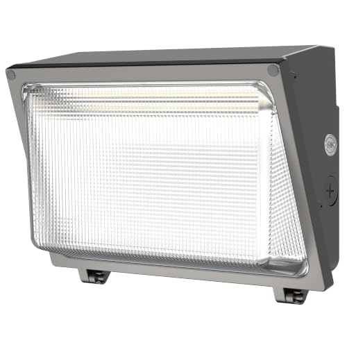 HYPERLITE LED Wall Pack 120W: 18000lm Glass Lens Dusk to Dawn Outdoor Lighting - Outdoor Security...