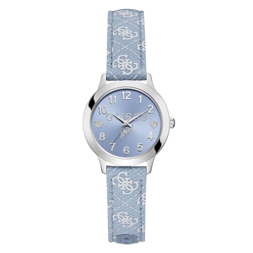 Montre Guess Youth boîtier argenté et finitions soignées en jean