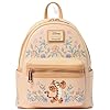 Loungefly Winnie the Pooh Eeyore – Mini mochila con estampado floral y doble correa para el hombro, Melocotón, Tigger