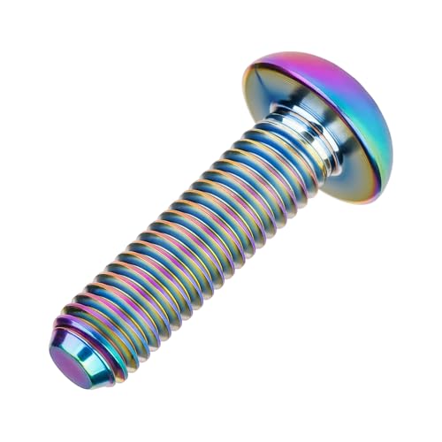 Image of Titanium Bolt M4x6 8 10 12 15 20mm Hex Head Screws for Bicycle Pack of 4 (Rainbow, M4x15mm)