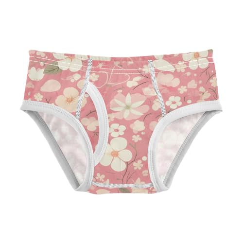 KLL Pink Pattern and Flowers Toddler Boy Cotton Athletic Underwear Breathable Children Panties
