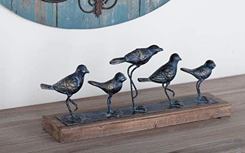 Deco 79 Metal Bird Sculpture, 18" x 4" x 7", Gray