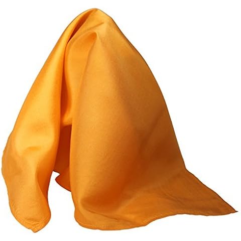 Royal Silk Fine Saffron 100% Silk Pocket Square Full-Sized 16"x16" Cover