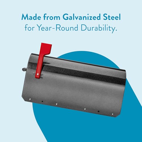 Architectural Mailboxes Sequoia™ Heavy Duty Steel Metal Post Mounted Mail Box for Outside, Pewter, Large Curbside Mailbox with Magnetic Latch by ARCHITECTURAL MAILBOXES - Image 6