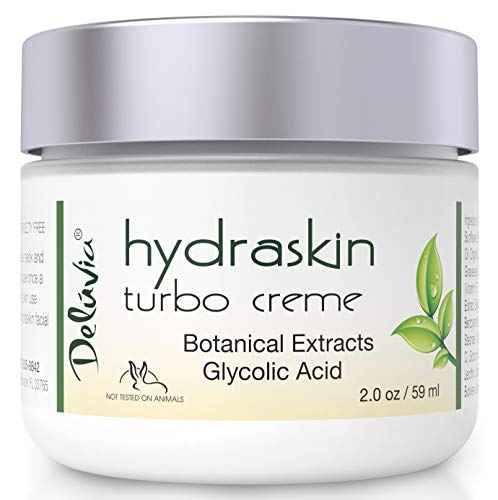 Night Cream Face Moisturizer with Glycolic Acid, Hyaluronic Acid, AHA, Organic Aloe Vera, Rosehip Oil, Vitamin C, Vitamin E, CoQ 10 and MSM. Turbo Cream by Deluvia