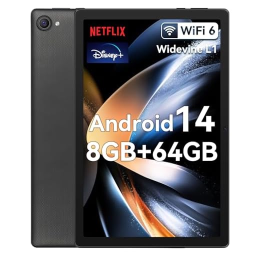 Whitedeer Tablet 10 pollici Android 14 Octa-Core, Face ID, OTG, 8GB+64GB+1TB Espansione, 1280 * 800 IPS, Split-Screen, WiFi 6, BT5.3, Doppia Fotocamera 5MP+8MP, 5000mAh, Widevine L1 (Nero)