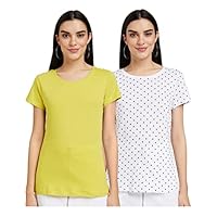 Max Women’s Printed Round Neck T-Shirt- Pack of 2