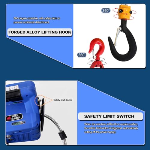 Polipasto eléctrico portátil 3-en-1 1102 lb con control remoto miniatura 5