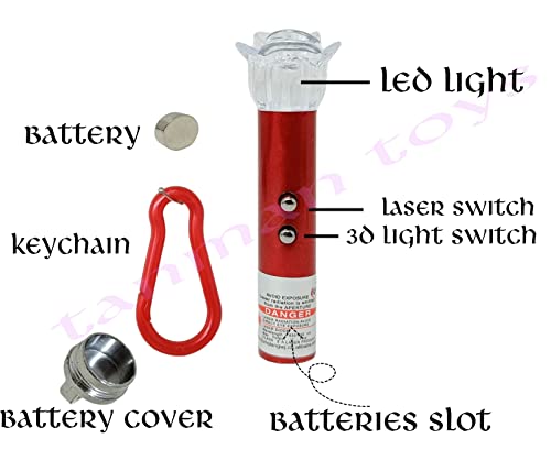 Image of Red Laser Light for Kids to Play /Powerful Beam Light Keychain Laser Light Pen for Monkey Scaring /Laser Light Long Range with LED Flashing Lights /Torch Keychain /Multi Color