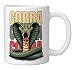 Cobra Striking Snake Venomous Serpent Fangs Jungle Reptile Ceramic Mug, White