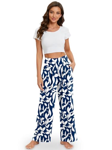 Image of Gracyoga Wide Leg Yoga Pants for Women Casual Loose Cozy Sweatpants High Waisted Lounge Pajama Flowy Pants With Pockets