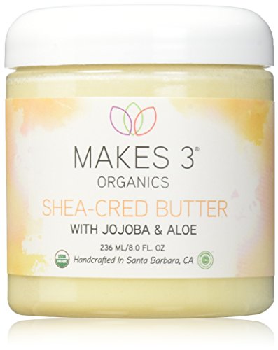 Unrefined Raw Organic Virgin Shea Butter by Makes 3 Organics - Better Shea Butter (8 Fl Oz)