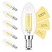 Produktbild linovum fourSTEP Dim E14 LED 6er Pack Kerze Filament - 'Dimmbar ohne Dimmer' mit jedem Lichtschalter 4W 330lm 230V warmweiß