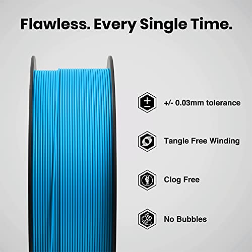 Image of NUMAKERS PLA+ 3D Printer Filament, 1.75mm, Dimensional Accuracy + /- 0.03 mm, 1 kg Spool (2.2 lbs), Compatible with Most FDM Printers (Light Blue)