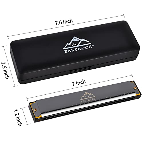 Eastrock CSM2020-CSMFR5-152 Blues Harmonica 24 Hole C Key thumb #4