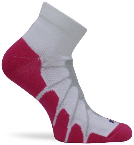 Sox Sport Plantar Fasciitis Arch Support Low Cut Running, Gym Compression Socks, White/Pink, Small - SS4011