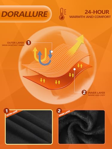 DORALLURE Plus Size Fleece Lined Tights Women, Opaque Winter Warm thermal Leggings Pantyhose4