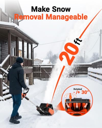 VOLTASK Cordless Snow Shovel, 24V | 13-Inch | 4-Ah Cordless Snow Blower,... - Image 3