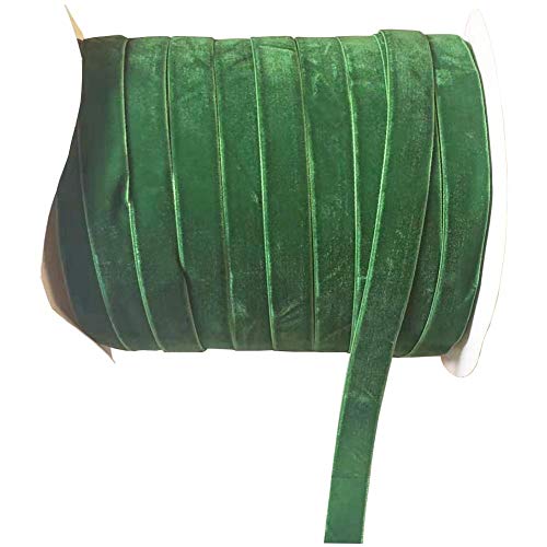 Image of 10 Yards Velvet Ribbon Spool (Green, 5 /8 inch)