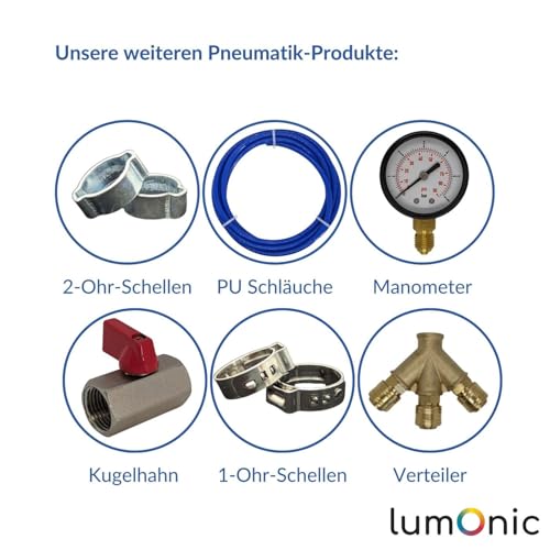 Conector neumático Lumonic de 10mm a 2x8mm con unión push-in para sistemas de aire 8