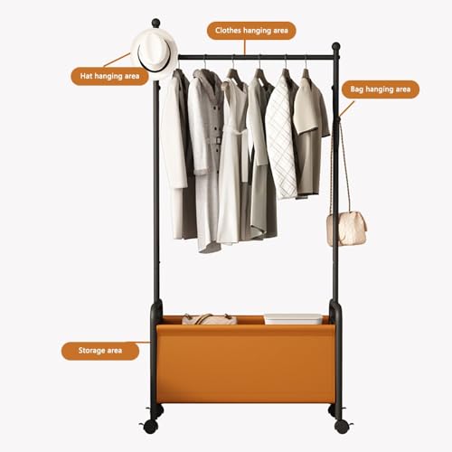 Cesta de almacenamiento con ganchos para abrigos, organizador de ropa de acero inoxidable duradero para entrada, pasillo y dormitorio