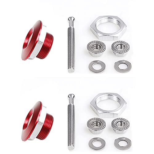 Muge Racing Quick Latch Hood Pins 1.25 Inch Universal Aluminum Vehicle Hood Pins,License Plate Lock Clip, Push Button Bonnet, Quick Release Lock Latch Bumper 2Pcs (Red) #TOP7